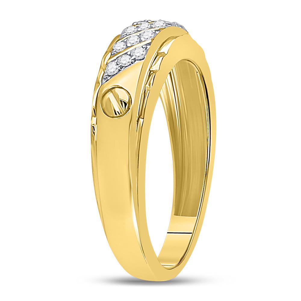 0.20cttw Diamond Men's Wedding Band 10k Yellow Gold