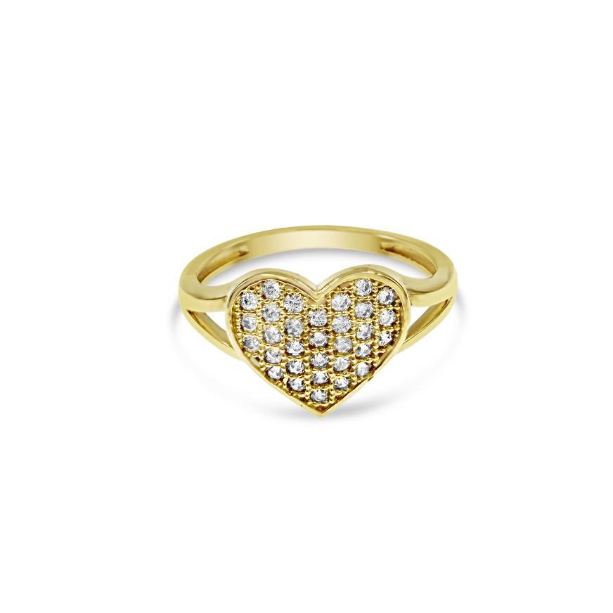 14k Yellow Gold Heart Ring