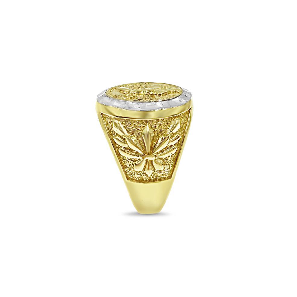 14K Two Tone Gold Mexican Centenario 50 Peso Coin Ring