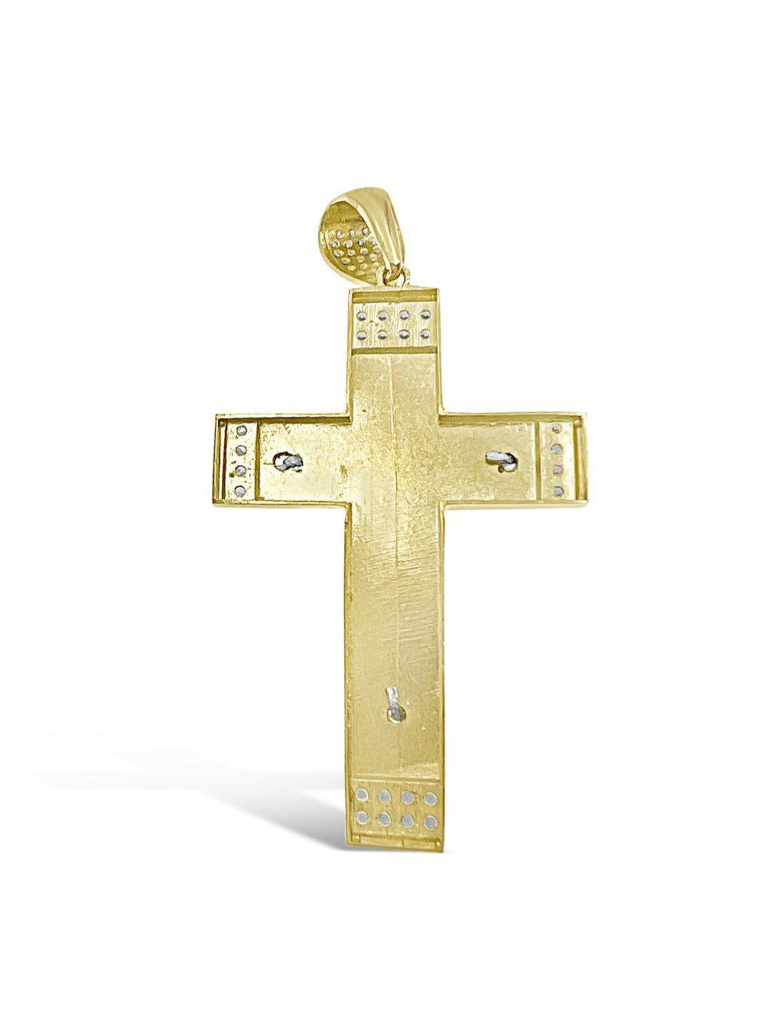 Jesus Cross Crucifix Pendant 10k Gold Two Tone