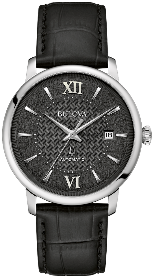 Bulova Hudson Automatic Black Dial Mens Watch 96B441