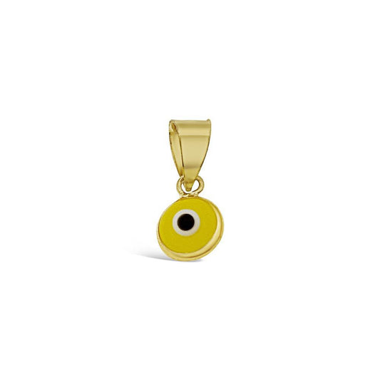 14k Gold Evil Eye Protection Yellow Pendant Charm