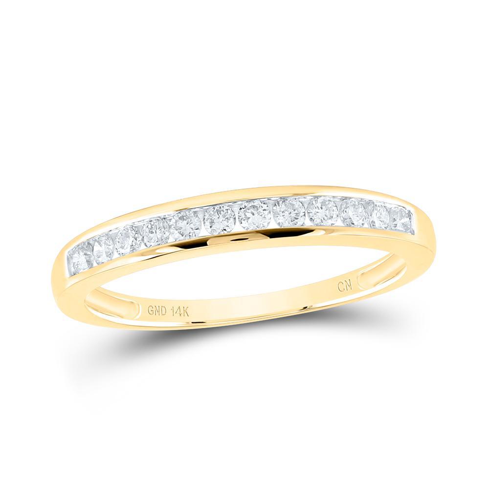 0.25ctw Diamond Channel set Wedding Womens Band 14k Yellow Gold