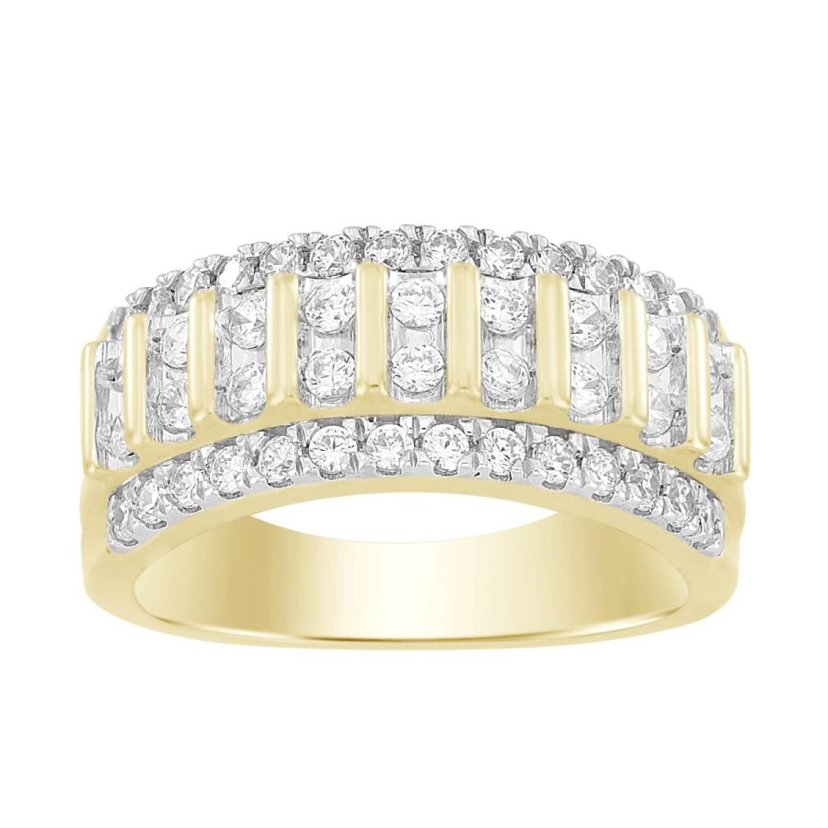 1.25cttw Diamond Wedding Mens Band Ring 10k Yellow Gold