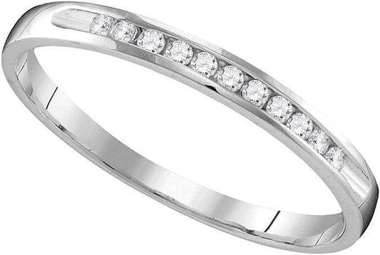 Wedding Diamond Band 1/10ctw 10kt White Gold Single Row Ring