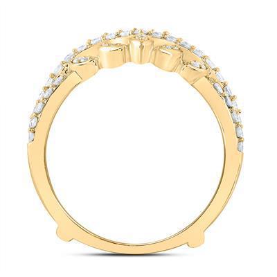 1Ctw Round Diamond Wrap Guard Enhancer Wedding Womens Ring Band 14k Yellow Gold