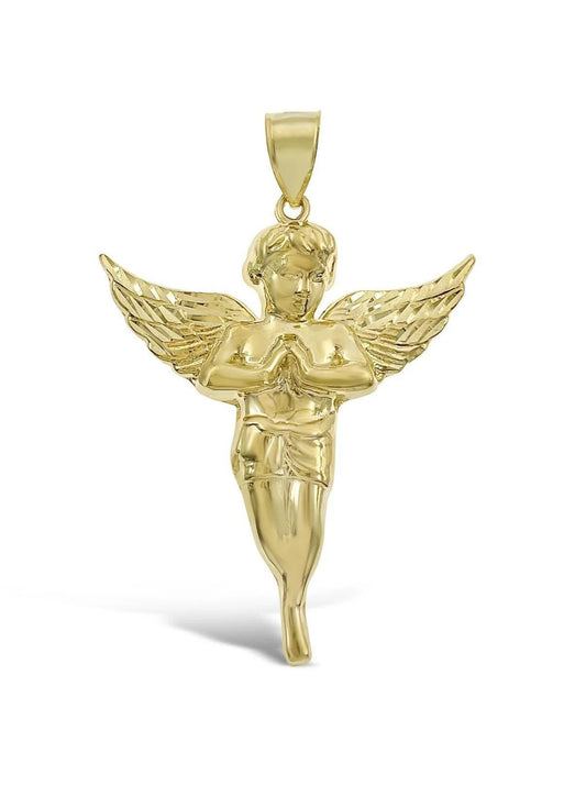 Praying Baby Angel Pendant 10k Yellow Gold