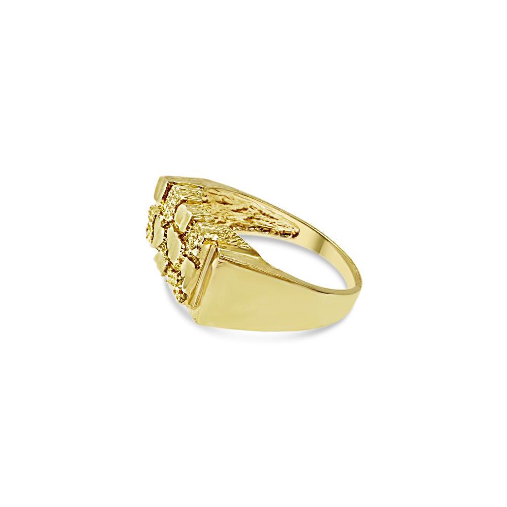 10K Yellow Gold Nugget Men's Ring