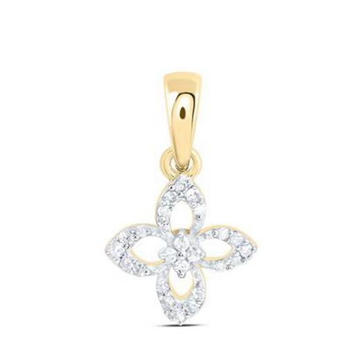 Diamond Quatrefoil Pendant 10K Yellow Gold