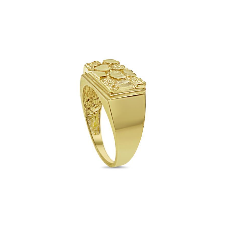 10K Yellow Gold Nugget Men's Ring