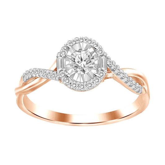 0.25cttw Diamond Engagement Round Ring 10k Rose Gold