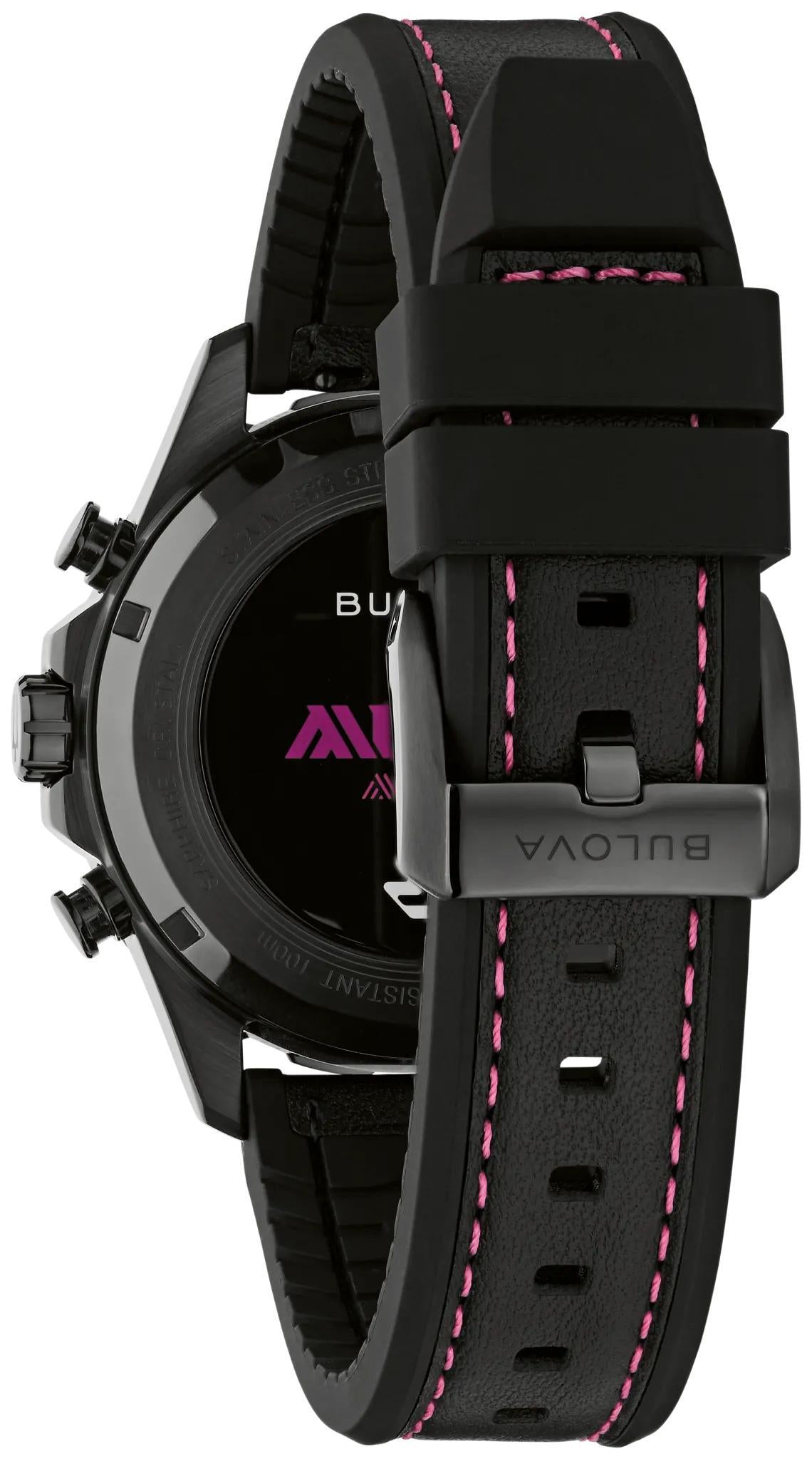Bulova E1 Team Miami Marine Star Black Magen Dial Mens Quartz Watch 98B476