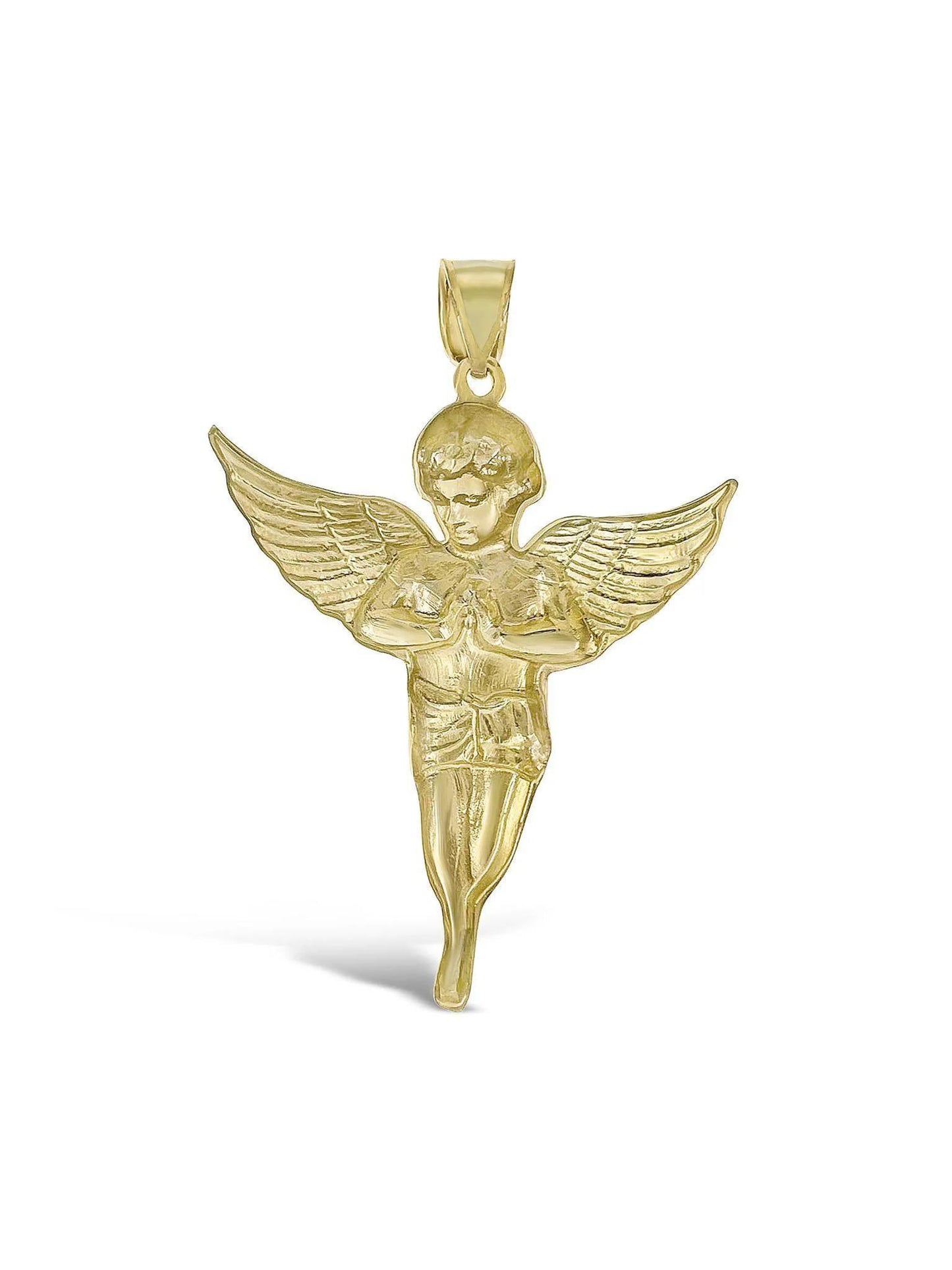 Praying Baby Angel Pendant 10k Yellow Gold
