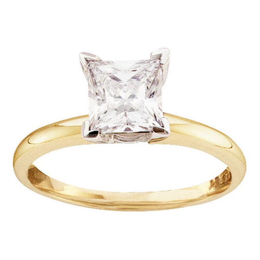 0.27ct Princess Diamond Solitaire Bridal Wedding Engagement Ring 10k Yellow Gold