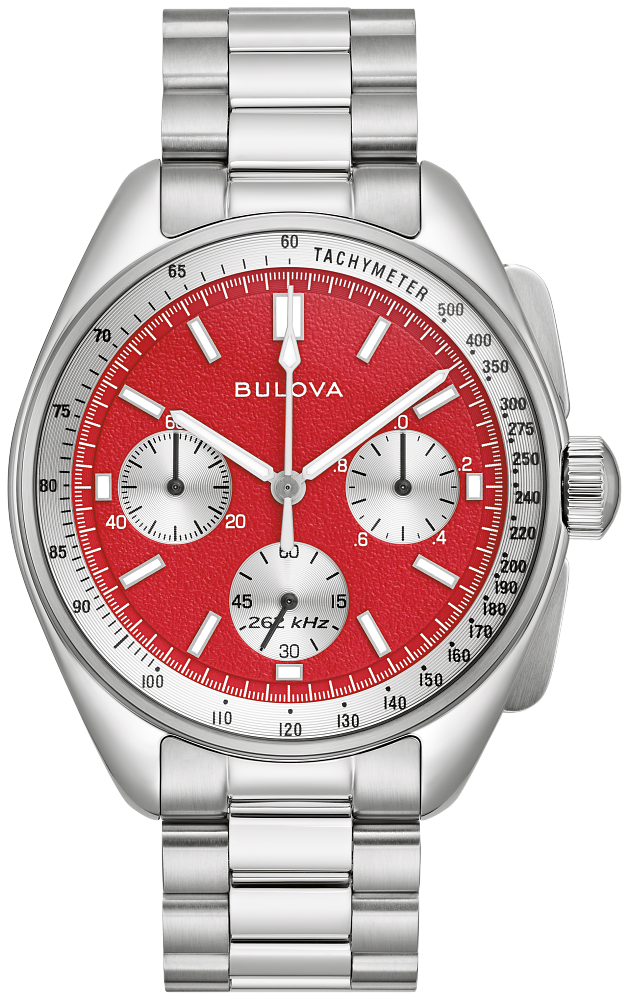 Bulova Lunar Pilot Blood Moon Chronograph Mens Set Red Dial Watch 96K115