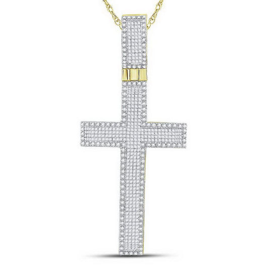 2.45ctw Diamond Cross Pendant 10K Yellow Gold