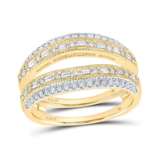 0.50Ctw Baguette Diamond Guard Enhancer Wrap Wedding Ring 14k Yellow Gold