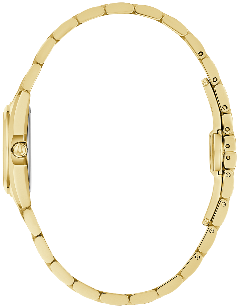 Bulova Surveyor Gold Tone Pink Dial Womens Watch 97L187