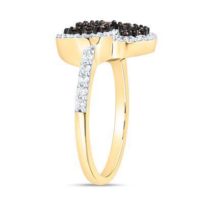 0.50ctw Chocolate Diamond Trinity Womens Ring 10k Yellow Gold