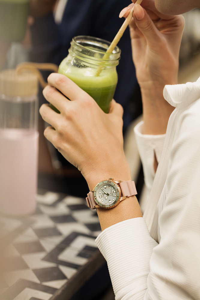 Citizen Promaster Dive Eco-Drive Rose Gold tone Pink Strap Womens Watch EO2023-00A