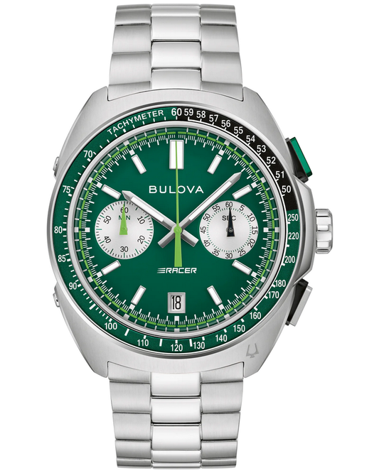 Bulova Racer Chronograph Green Dial Watch 98B468