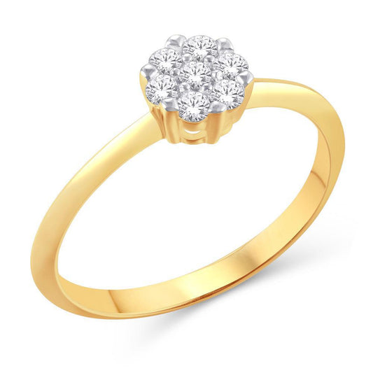 0.25cttw Diamond Round Cluster Promise Engagement Ring For Her 10k Yellow Gold