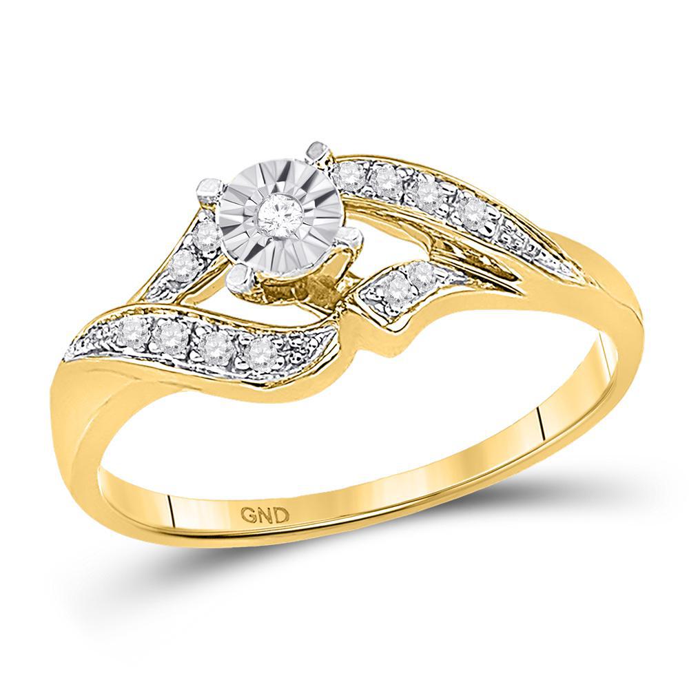 Diamond Promise Engagement Ring 10k Yellow Gold