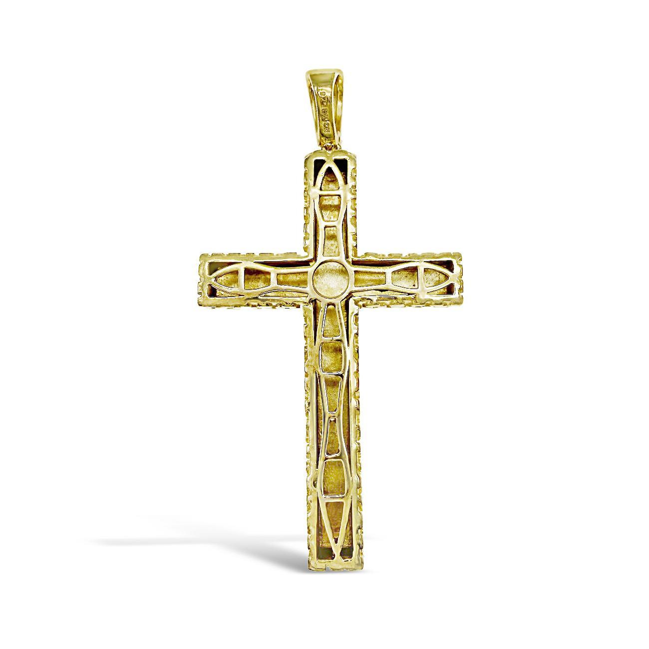 Cross Pendant Nugget Charm 925 Sterling Silver