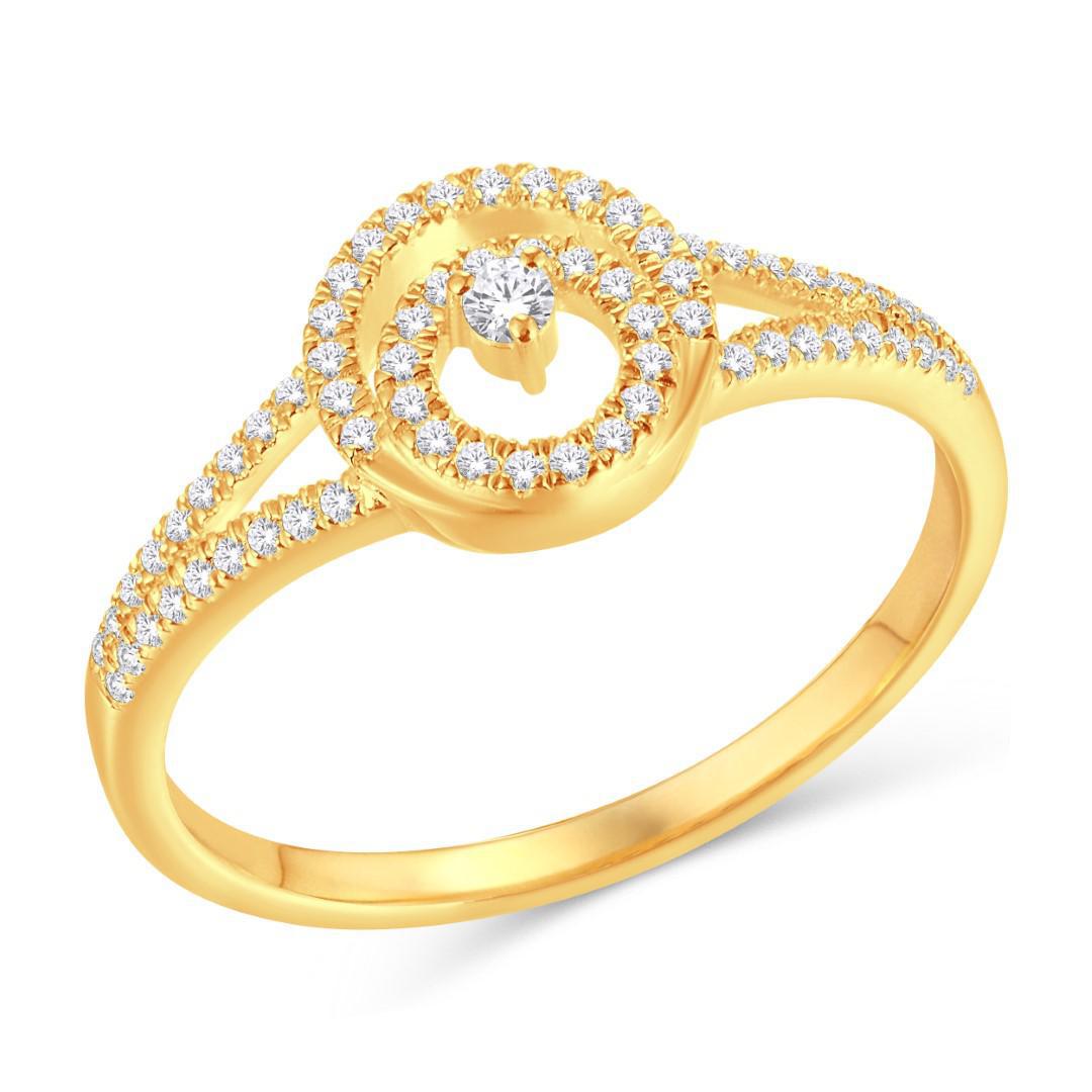 0.20cttw Diamond Open Circle Promise Ring For Her 10k Yellow Gold