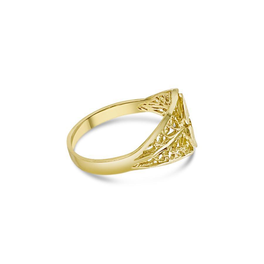 Double Heart Ring Real 10k Yellow Gold Size 6.75