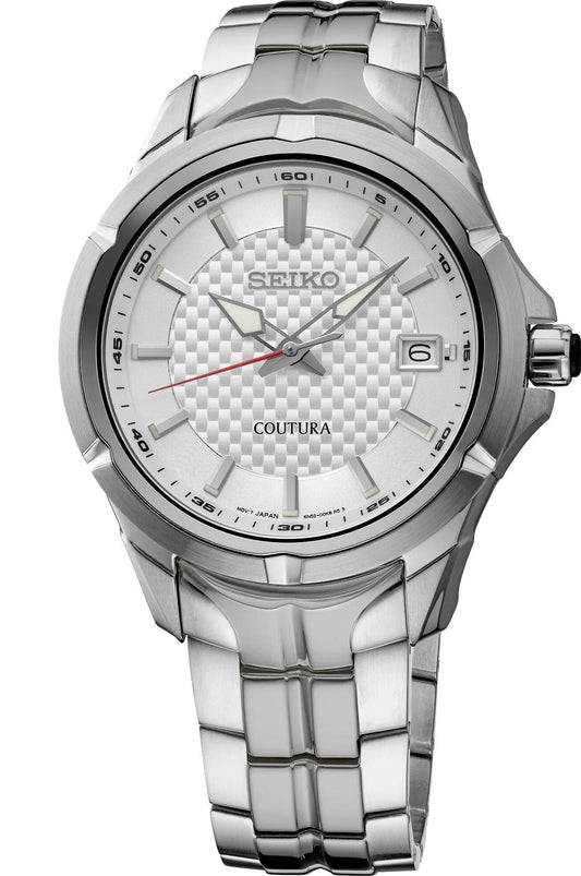 Seiko Coutura Mens Silver Tone Watch SUR565