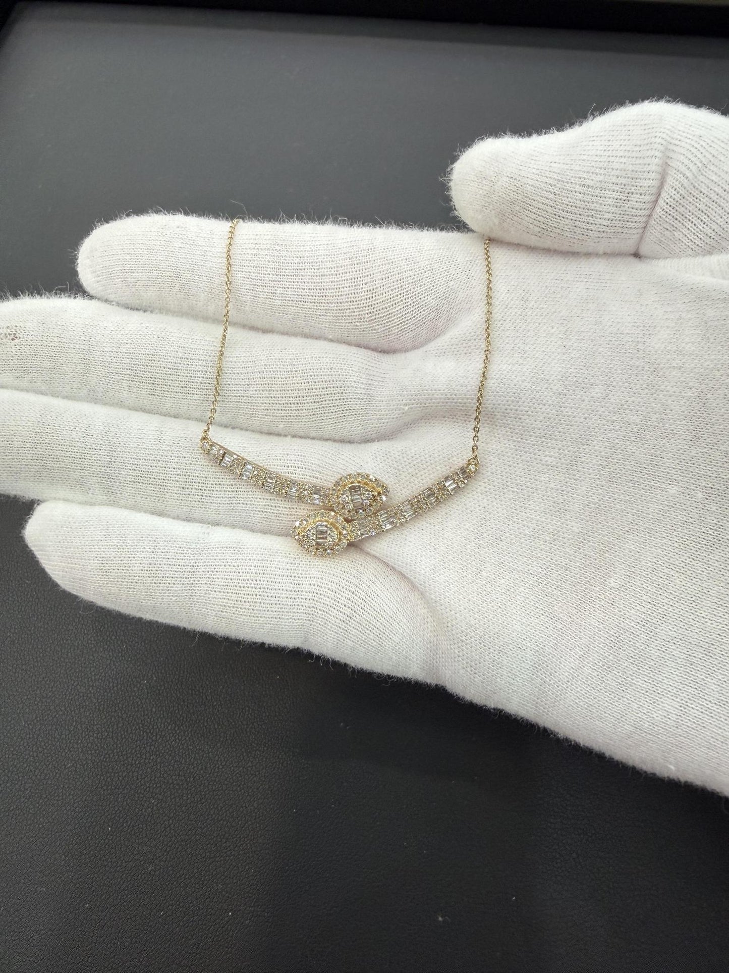 0.86ctw Diamond Bypass Pendant Necklace 10K Yellow Gold