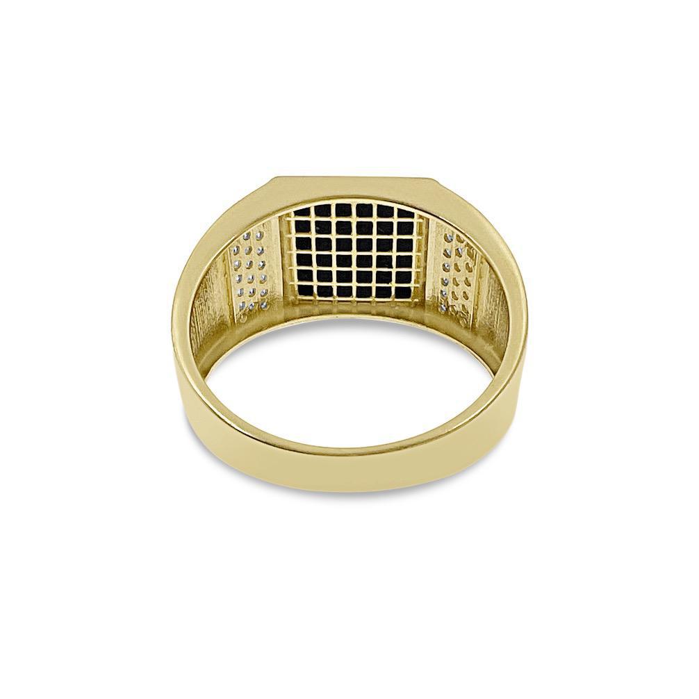 14k Gold Men Ring Black Band Size 10