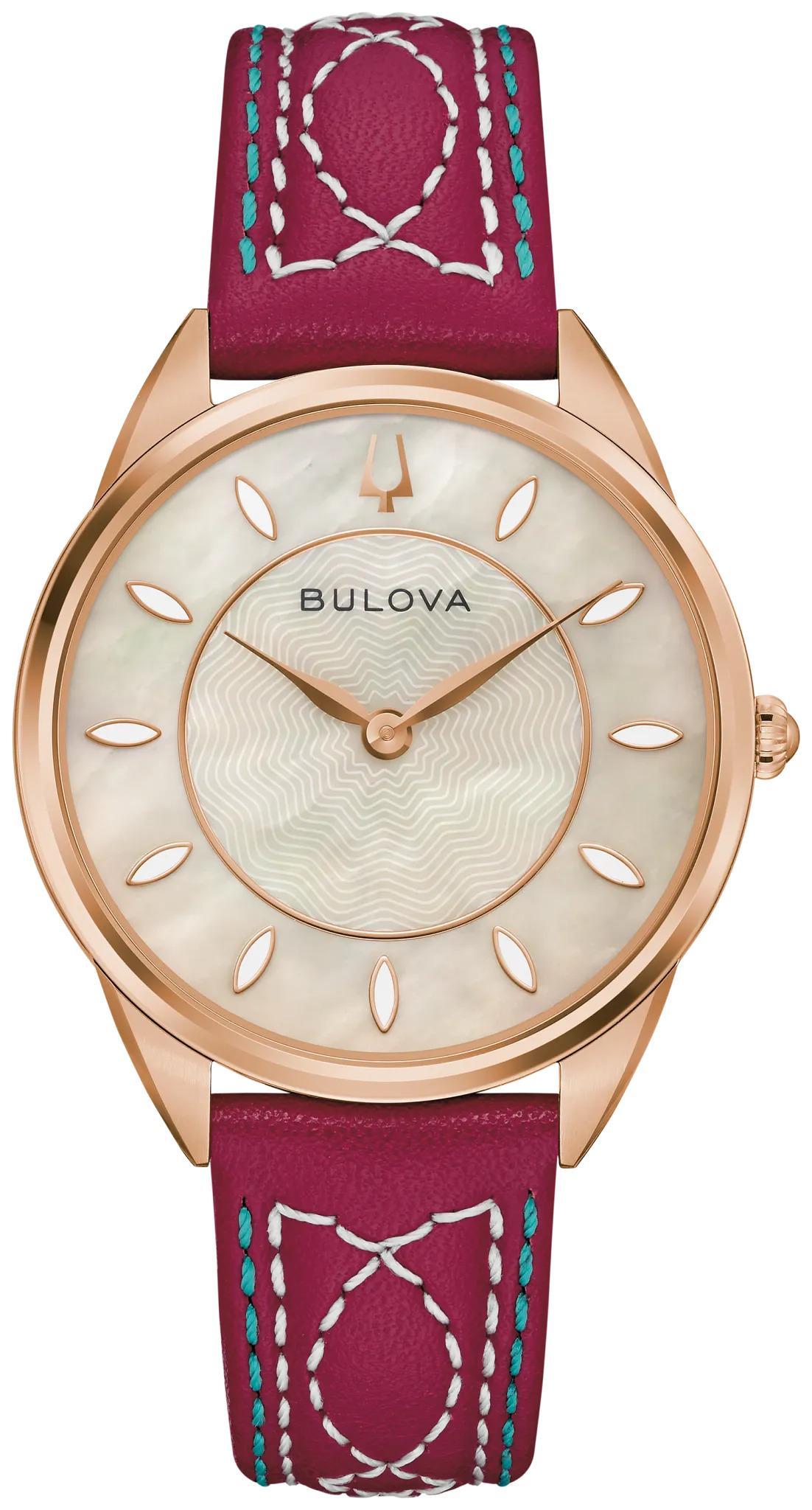 Bulova Sutton Mother-of-Pearl Ecru Dial Womens Quartz Watch 97L204 Cowgirl Style
