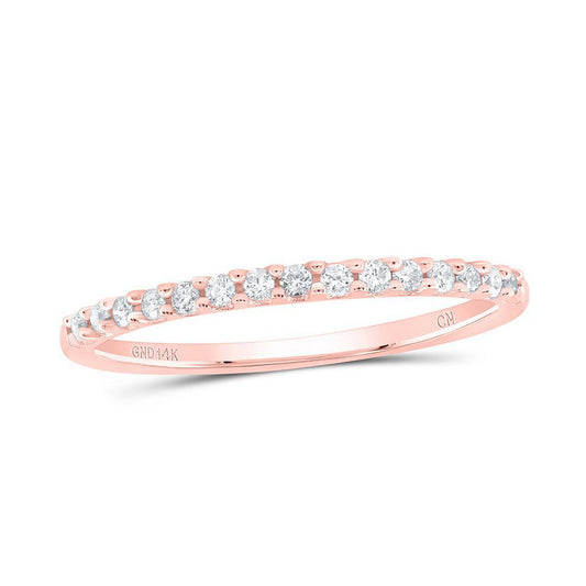 Diamond Wedding Womens Band 14k Rose Gold