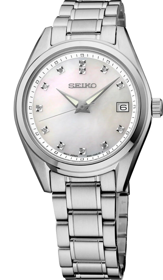 Seiko Diamonds Quartz Mother of Pearl Dial Womens Watch SUR579