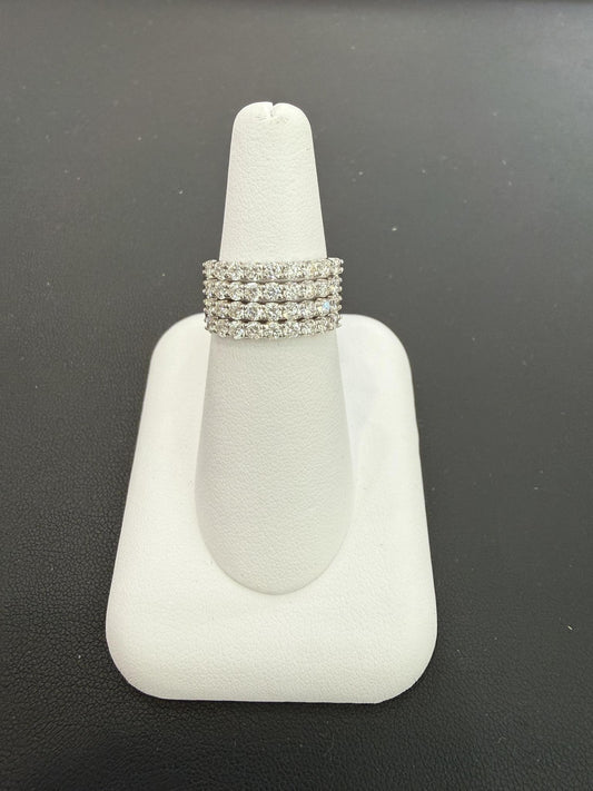 Diamond 2.00ctw 14K White Gold Womens Wide Band