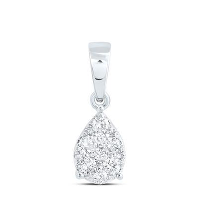 0.25ctw Diamond 10K White Gold Pear Womens Pendant