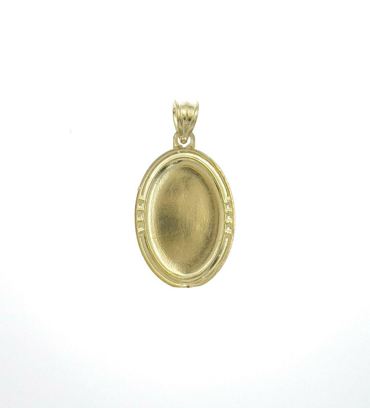 Quinceanera 15 Anos Oval Pendant 10K Yellow Rose Gold