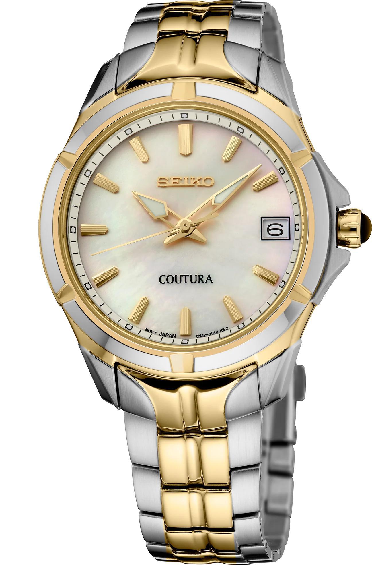 Seiko Coutura Quartz Mother of Pearl Dial Womens Watch SUR586
