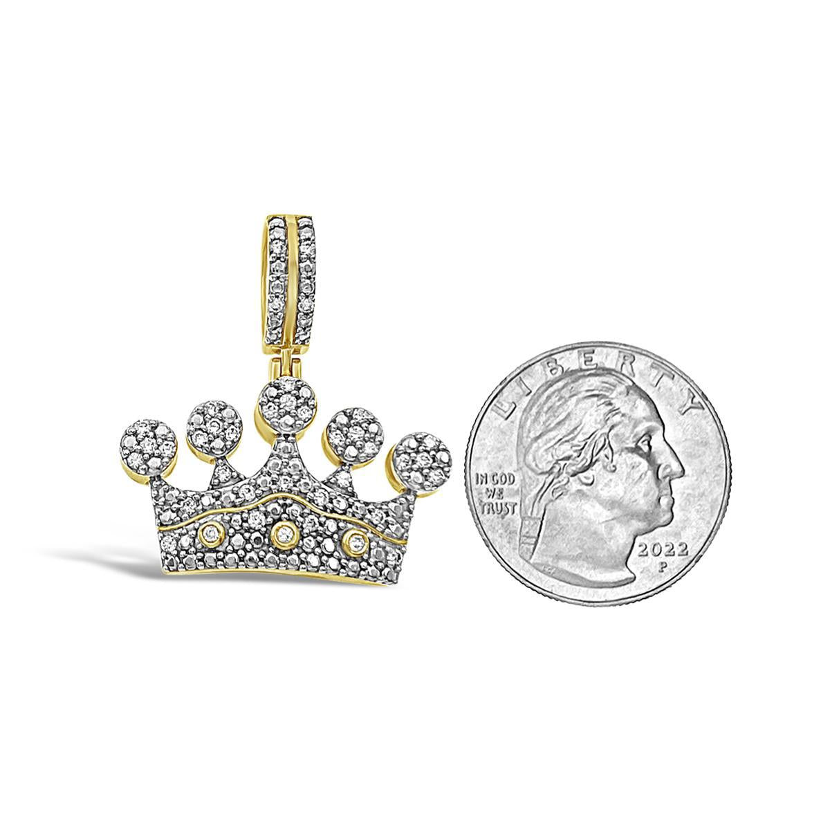 0.49ctw Diamond Crown Pendant 10K Yellow Gold