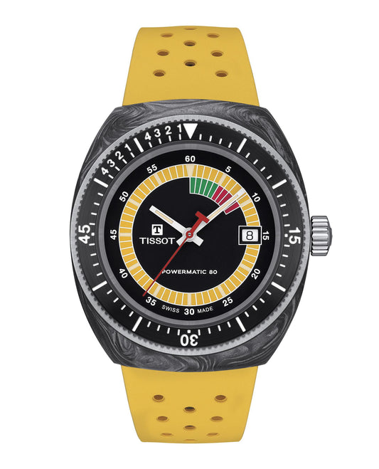 Tissot Sideral Powermatic 80 41mm Yellow Strap Watch T1454079705700