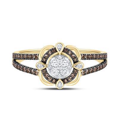 0.50ctw Chocolate Diamond Womens Ring 10k Yellow Gold
