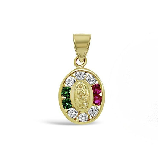 14K Yellow Gold Virgin Mary Pendant