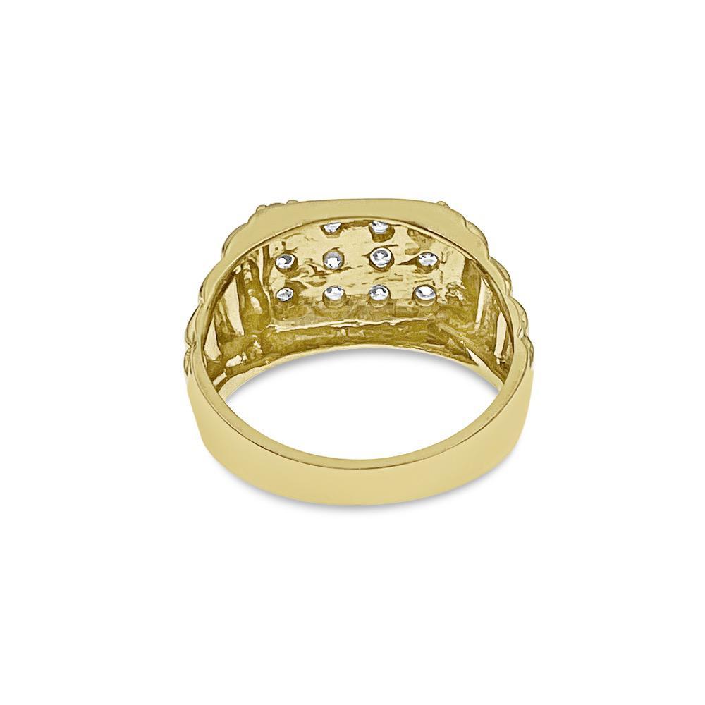 10k Yellow Gold Men's Ring CZ Band Size 10