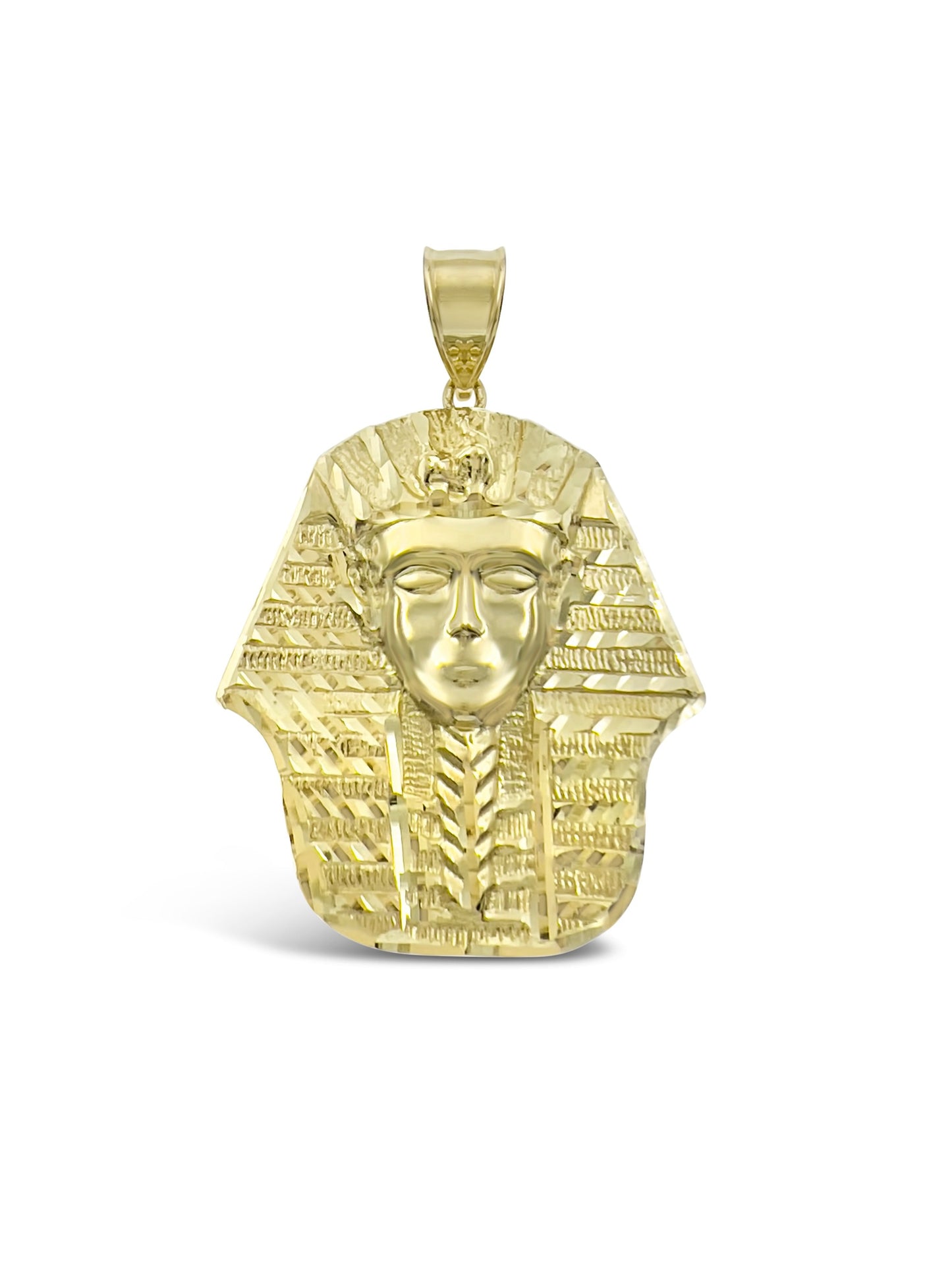 10k Yellow Gold Egyptian Pharaoh Pendant Charm King Tut 2"