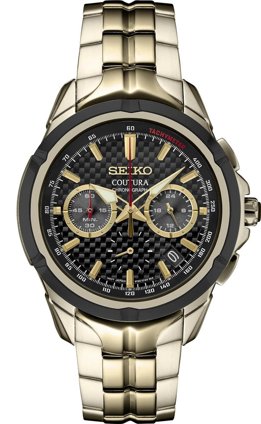 Seiko Coutura Chronograph Men's Gold Tone Watch SSB440