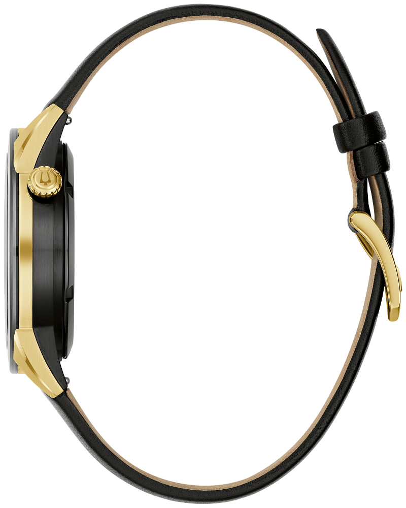 Bulova Apollo Automatic Gold & Black Mens Watch 98A327