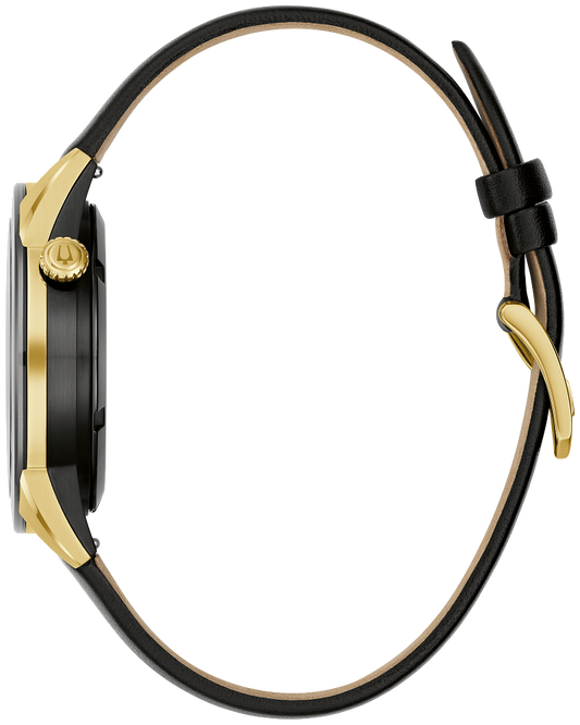 Bulova Apollo Automatic Gold & Black Mens Watch 98A327