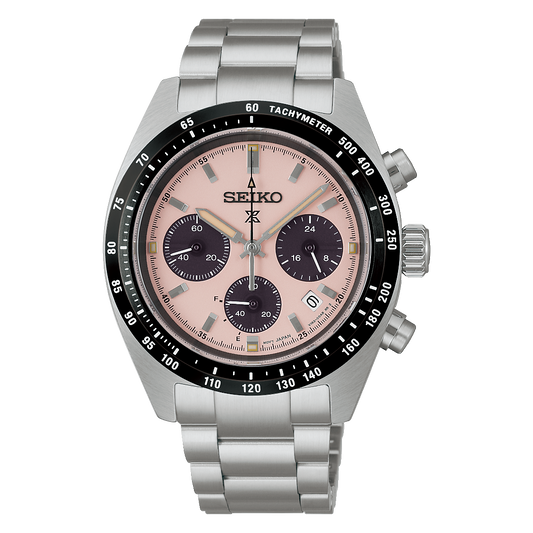 Seiko Prospex Speedtimer Solar Chronograph Men's Pink Dial Watch SSC963